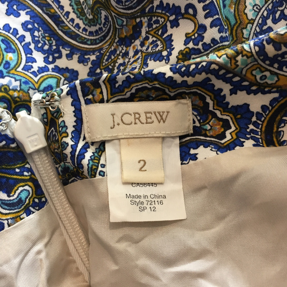 J Crew Xs 2 Dress dolores peacock Paisley Sheath - Picture 5 of 6
